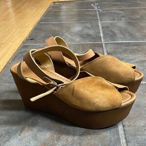 Seychelles Brown Wedge Sandals